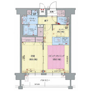 1LDK 間取り図