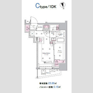 1DK 間取り図