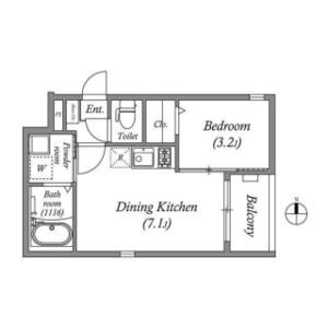 1DK 間取り図