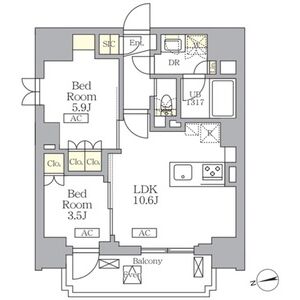 2LDK 間取り図