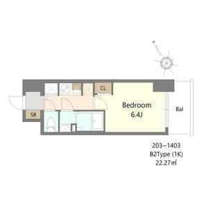 1K 間取り図