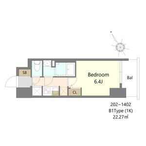 1K 間取り図