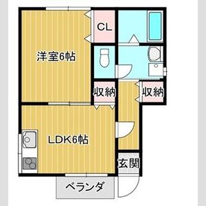1DK 間取り図