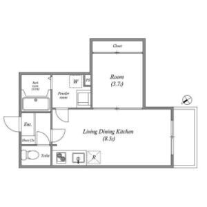 1LDK 間取り図