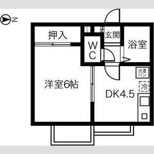 1DK 間取り図