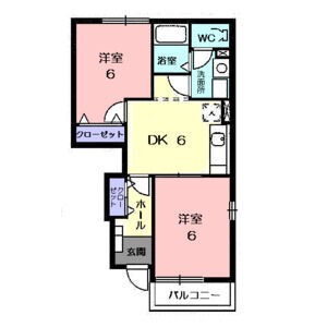 2DK 間取り図