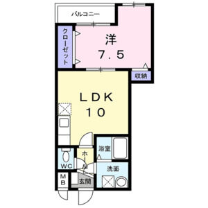 1LDK 間取り図