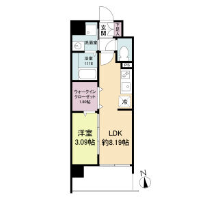 1LDK 間取り図