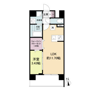 1LDK 間取り図