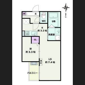 1LDK 間取り図