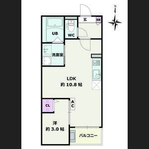 1LDK 間取り図