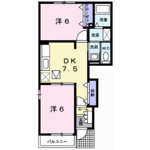 2DK 間取り図
