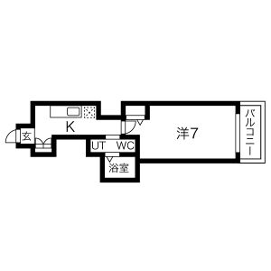 1K 間取り図