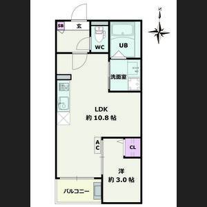 1LDK 間取り図