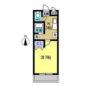 1K 間取り図