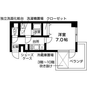 1K 間取り図