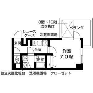 1K 間取り図