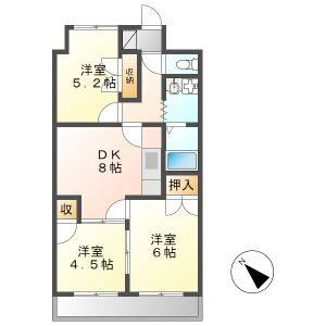 3DK 間取り図
