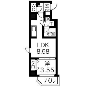 1LDK 間取り図
