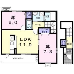 2LDK 間取り図