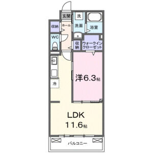 1LDK 間取り図