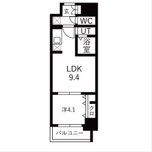 1LDK 間取り図