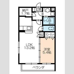1LDK 間取り図