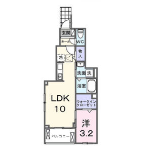 1LDK 間取り図