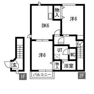 2DK 間取り図