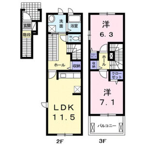 2LDK 間取り図