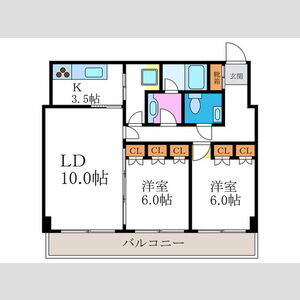 2LDK 間取り図