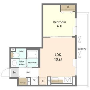 1LDK 間取り図