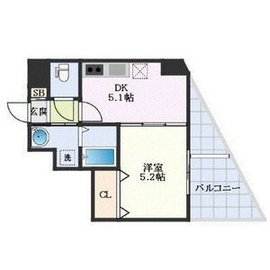 1DK 間取り図