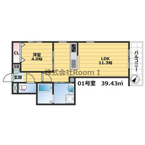1LDK 間取り図