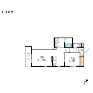 1LDK 間取り図