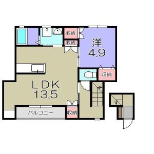 1LDK 間取り図
