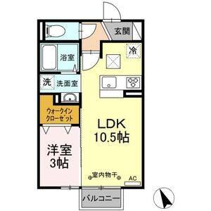 1LDK 間取り図