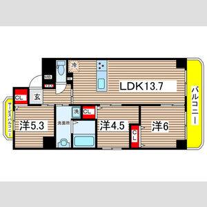 3LDK 間取り図