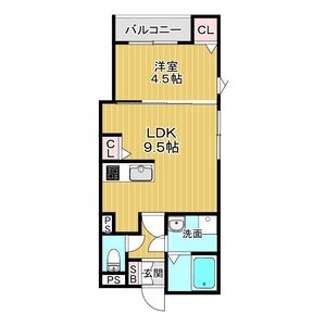 1LDK 間取り図