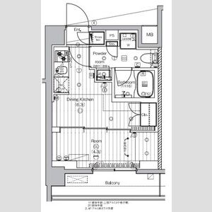 1DK 間取り図