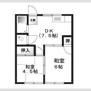 2DK 間取り図