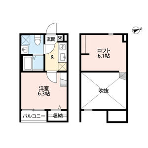 1K 間取り図