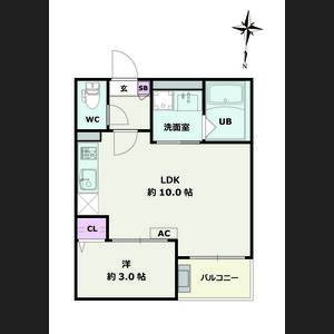 1LDK 間取り図