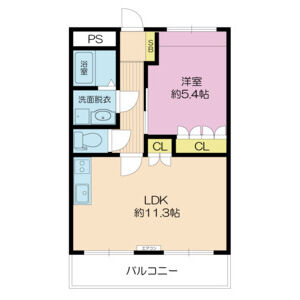 1LDK 間取り図