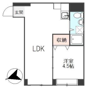 1LDK 間取り図
