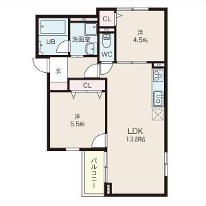 2LDK 間取り図