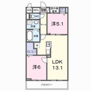 2LDK 間取り図