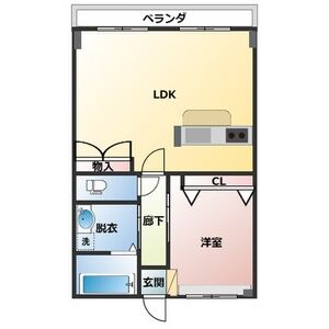 1LDK 間取り図