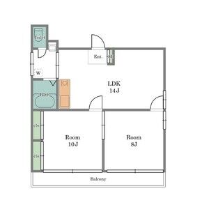 2LDK 間取り図