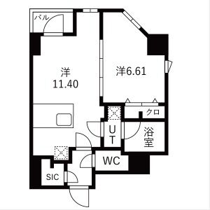 1LDK 間取り図
